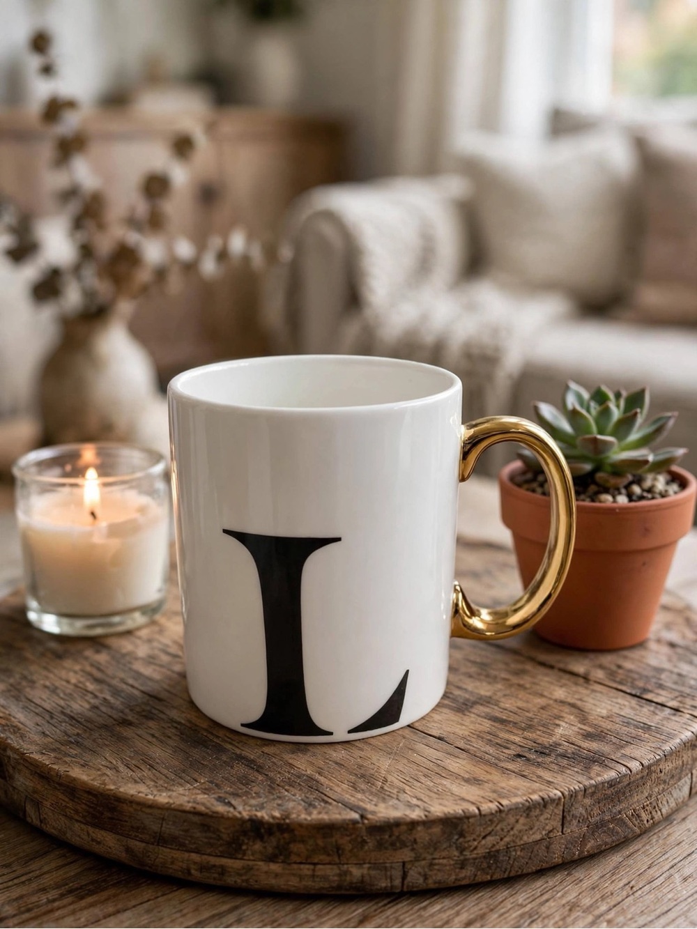 Indigo Monogram L Mug